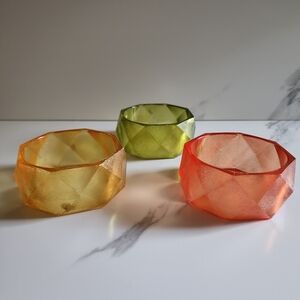 Chunky Colorful Glitter Bangle Bracelet 3Pc Set